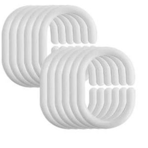 Plastic Shower Curtain Hooks 12 Pack